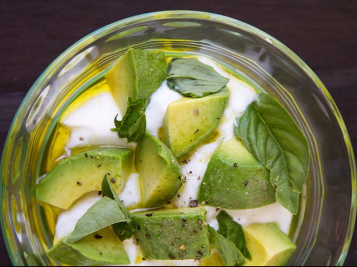 Yogurt with Avocado & Basil